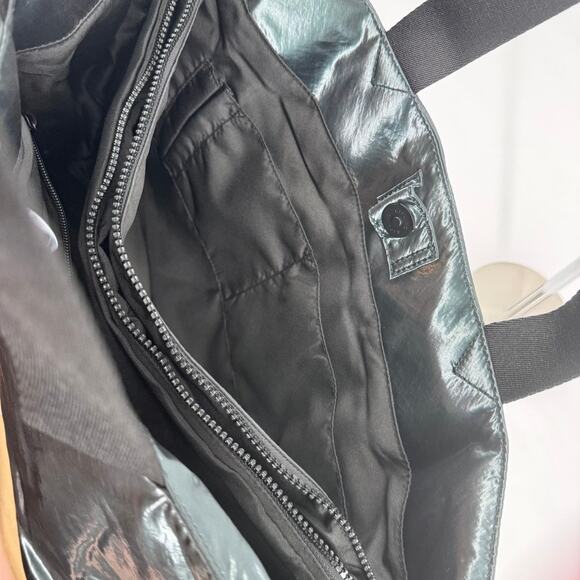 KIpling Tote Bag Colissa Black Metallic Laptop - Picture 5 of 8